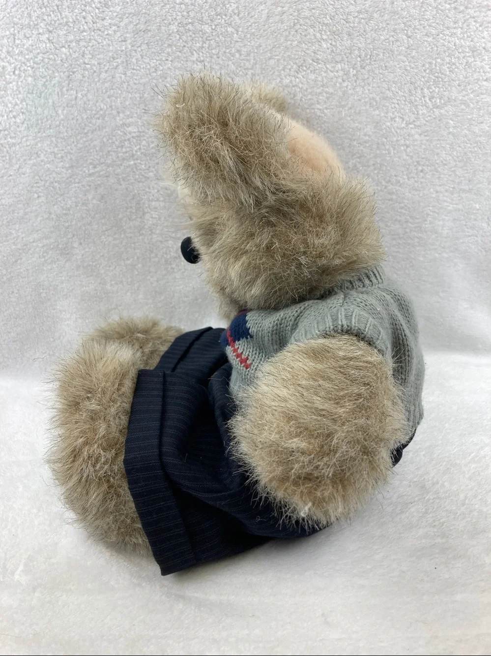 VTG 1985 Heartline Grandpa Bear Plush Stuffed Animal Toy 18” Balding